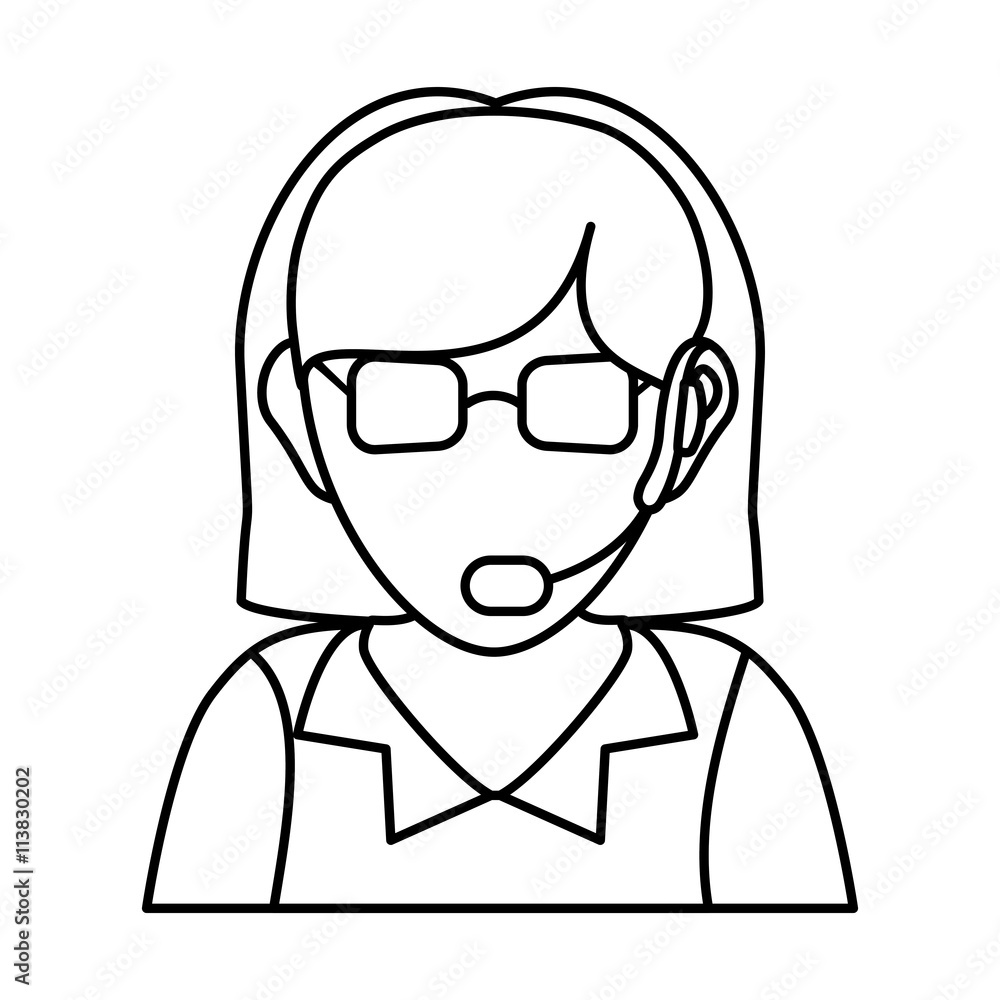 Operator woman avatar. Customer service. vector graphic