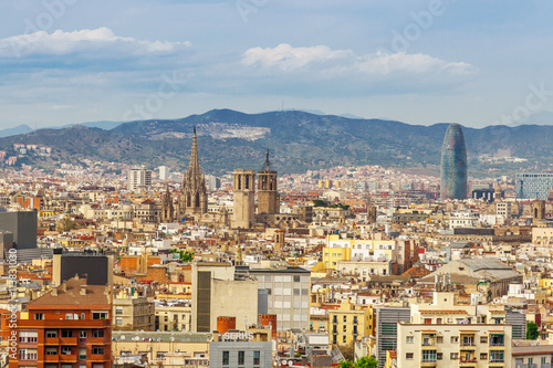 Photography Barcelona Attractions, Cityscape of Barcelona, Catalonia, Spain.