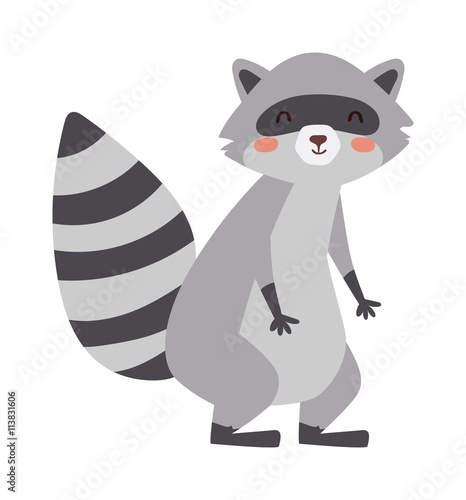 Funny raccoon vector illustration.