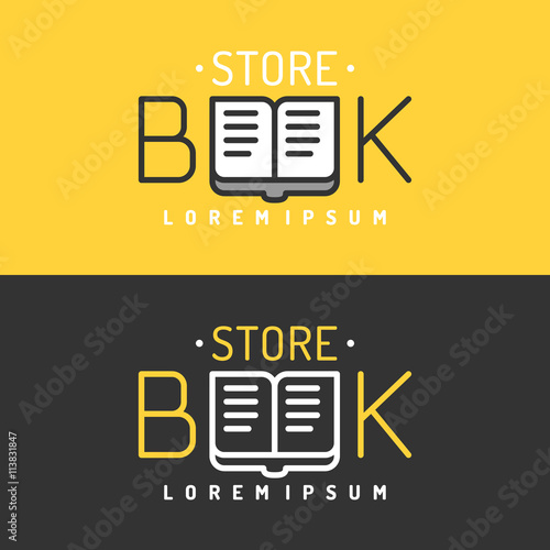 Modern line vector logo of the bookstore