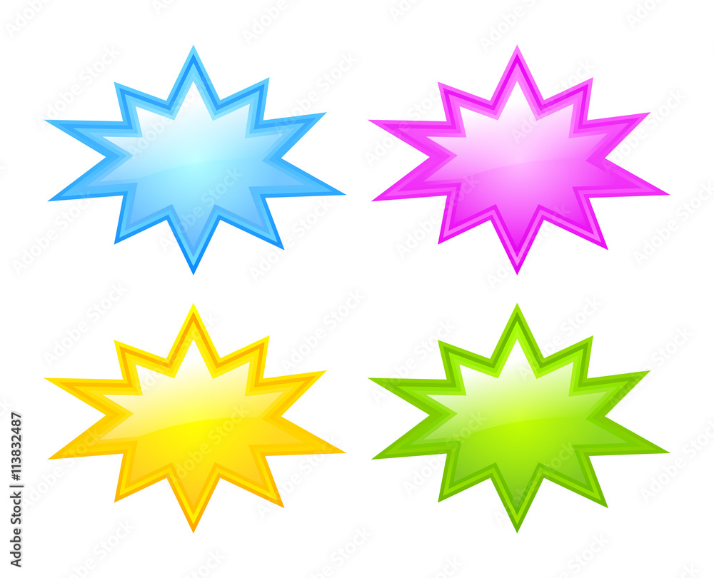 Bursting stars icons Bursting stars icons