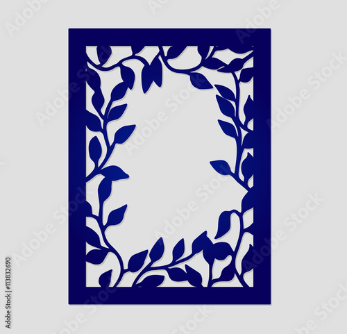 Abstract vector frame with tree branches.