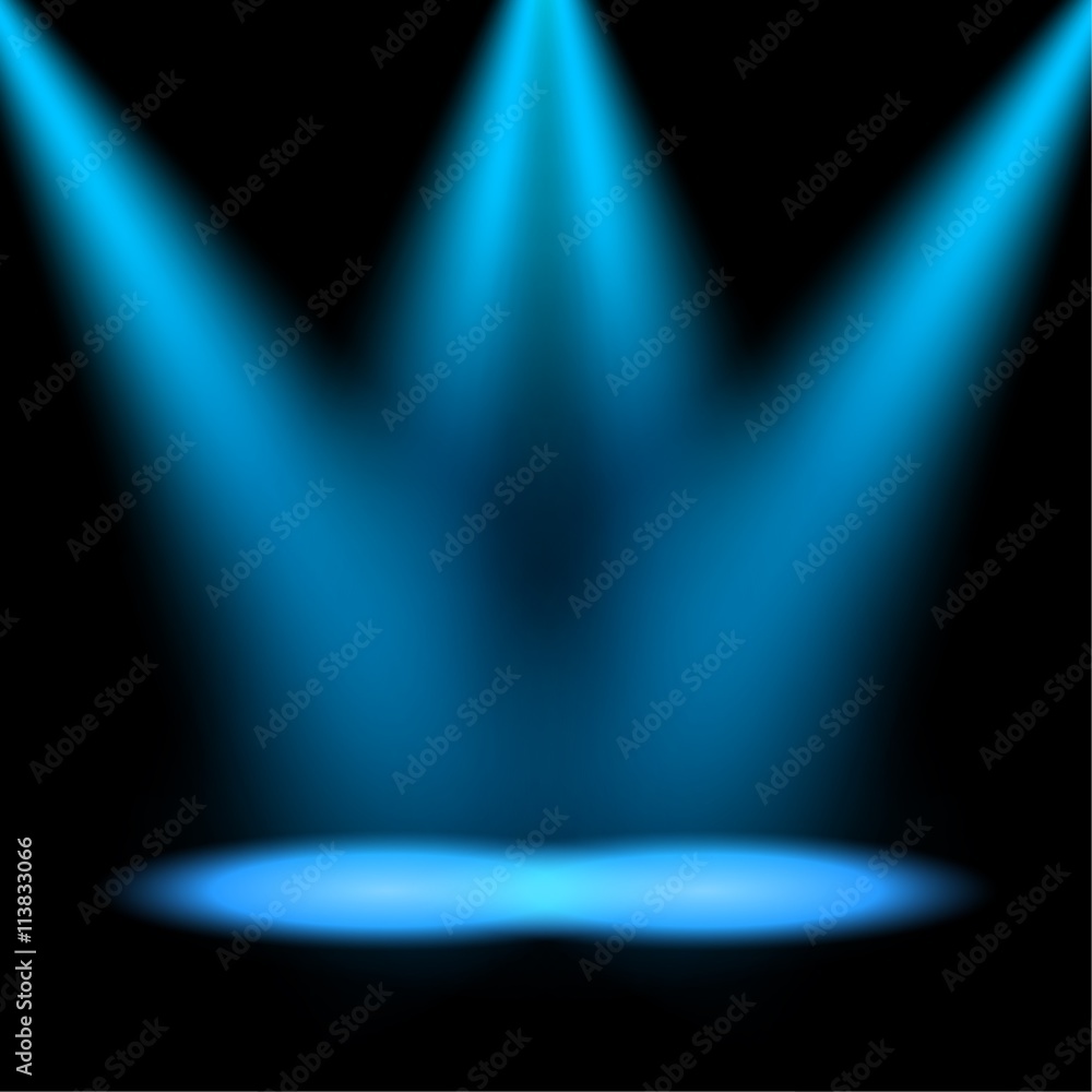Blue spotlights shining on transparent background Stock Vector | Adobe ...