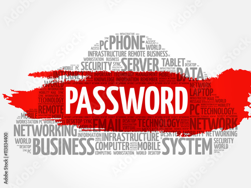 Password word cloud concept