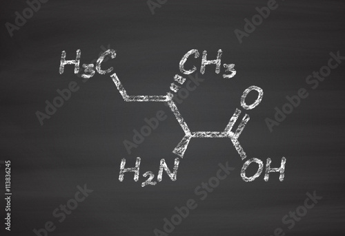 Isoleucine (L-isoleucine, Ile, I) amino acid molecule.