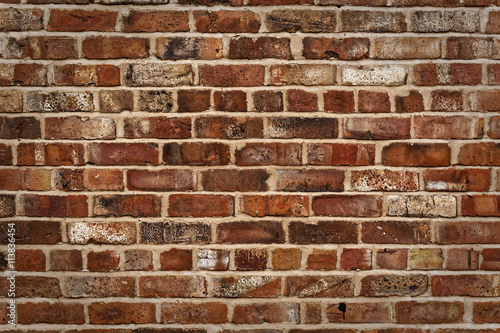 Vintage brick matte - Weathered texture of stained old dark brown and red brick wall background, grungy rusty blocks of stone - Old rustic grunge industrial pattern architectural - Vintage Brick Work