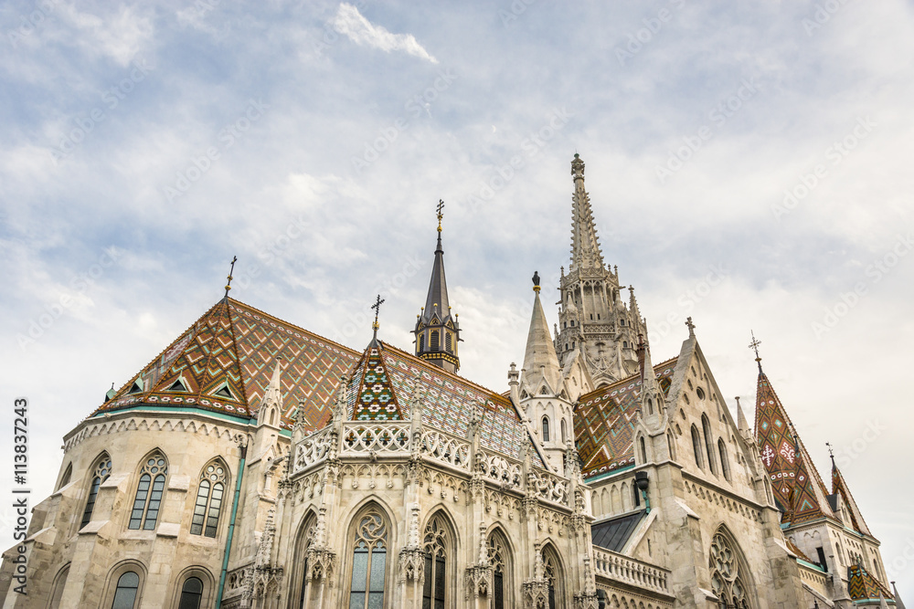 St. Matthias Church in Fisherman's Bastion. Budapest, Hungary.