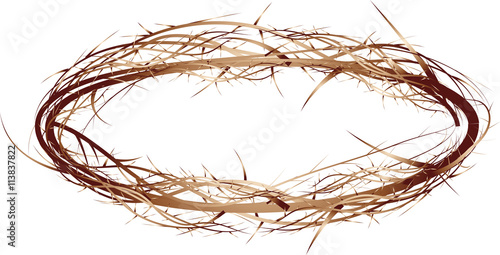 Crown of thorns, vector illustration, symbol of the passion of Jesus Christ and Lent season.