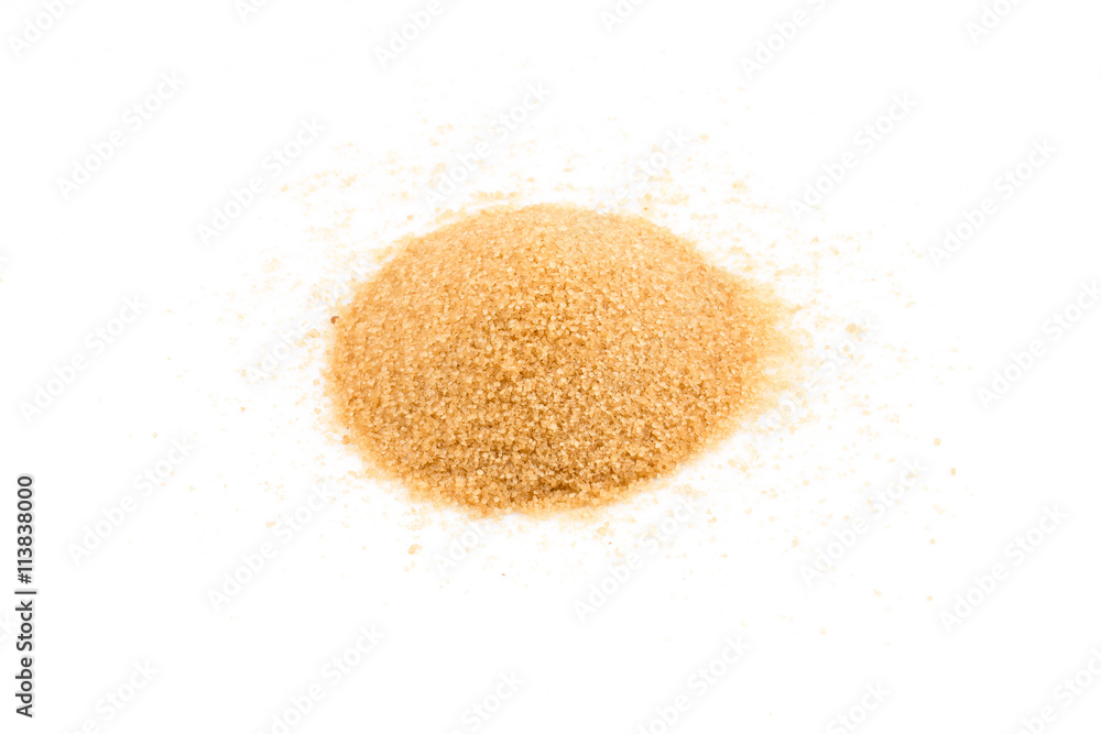 Crystals cane sugar isolated on white Crystals cane sugar isolated on white