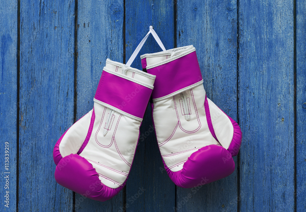 Pink women's gloves
