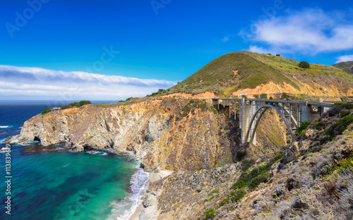 Big Sur, California, Bixby Creek Bridge on Pacific Coast.