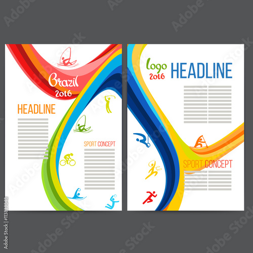 Sport concept banners with symbols of sports competitions