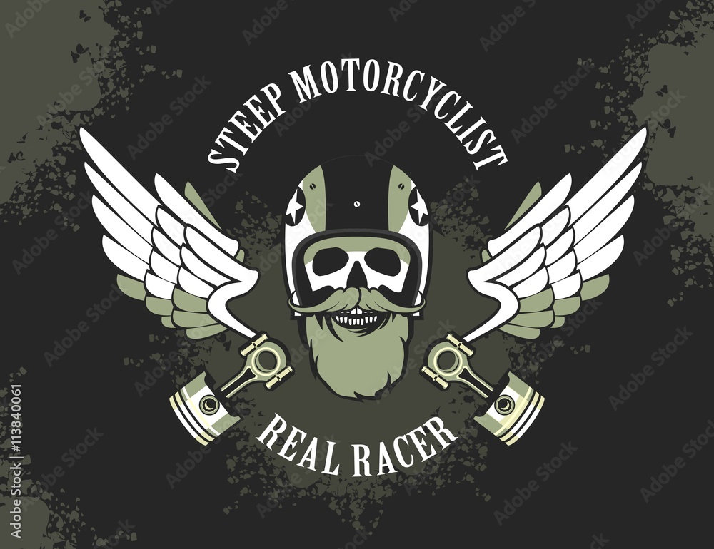 retro emblem motorcyclist retro emblem motorcyclist