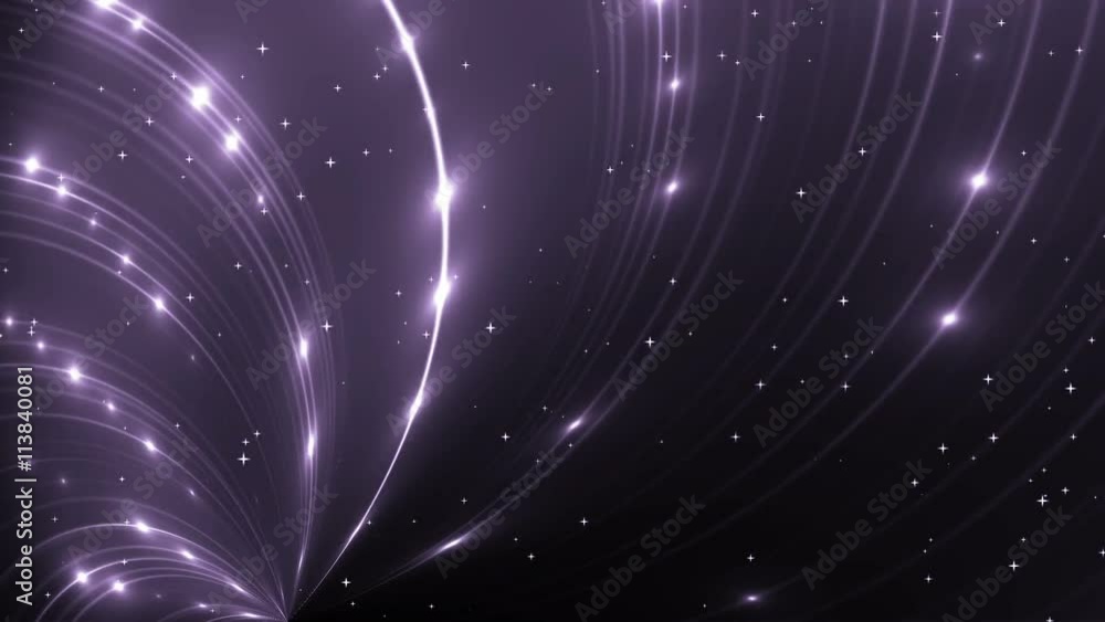 Animation violet background with rays and sparkles. Seamless loop.