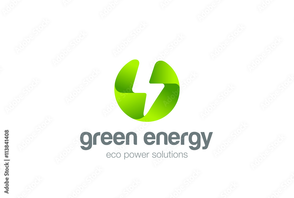 Green Eco Energy Flash Logo circle electricity Ecology Power Green Eco Energy Flash Logo circle electricity Ecology Power