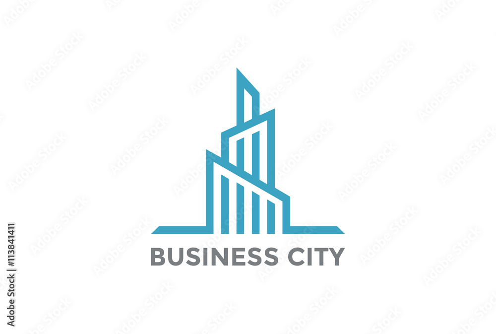 Real Estate Logo Skyscraper abstract design Linear Building icon Real Estate Logo Skyscraper abstract design Linear Building icon