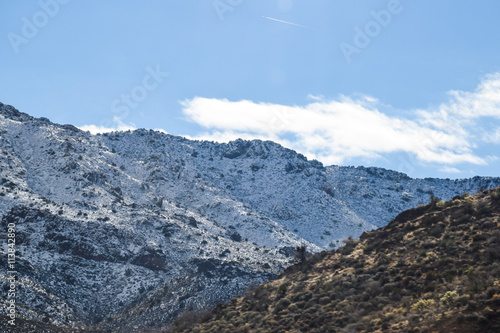 Viewing the Desert Landscape, Nevada snowy sierra  mountains