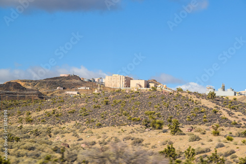 Viewing the Desert Landscape, Nevada snowy sierra  mountains