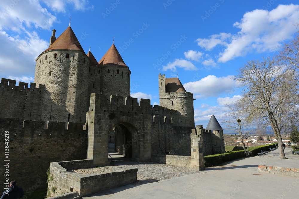 Carcassonne, Burg, Festung, Architektur, alt, Frankreich, Languedoc-Roussillon