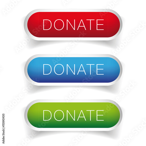 Donate button vector set