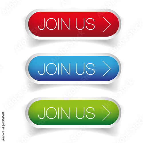 Join us button set vector