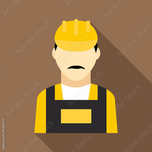 Oilman icon, flat style