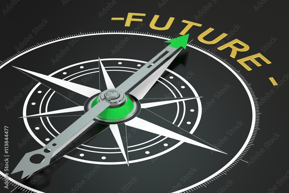 Future compass concept, 3D rendering
