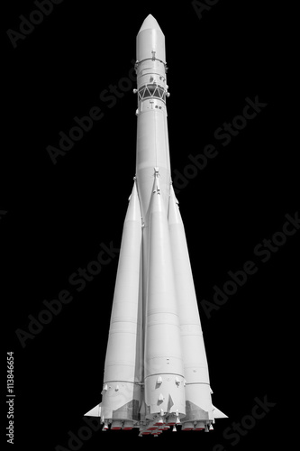 Fototapeta Naklejka Na Ścianę i Meble -  Space rocket isolated on black