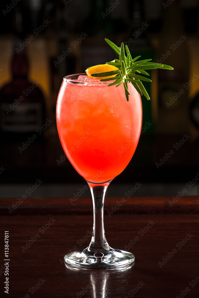 Raspberry drink with fresh rosemary. Raspberry drink with fresh rosemary.