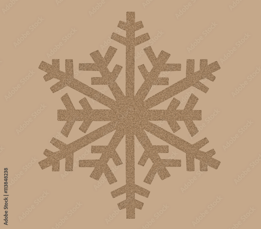 Snowflake icon isolated on brown background Snowflake icon isolated on brown background
