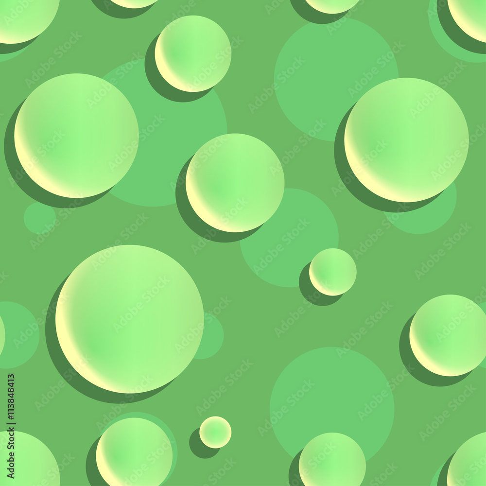Green Abstract Background with Water Drops