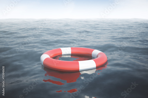 Lifebuoy ring on water