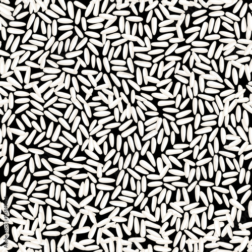 Black and white rice vector abstract seamless pattern
