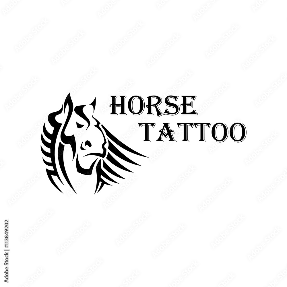 Horse animal tribal tattoo or racing sport mascot 16127721 Vector Art at  Vecteezy