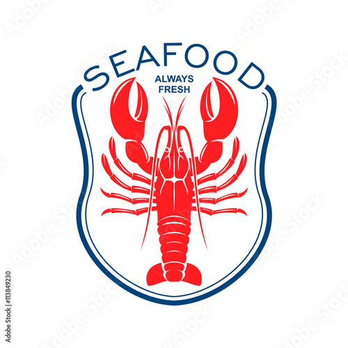 Red lobster icon for seafood restaurant design