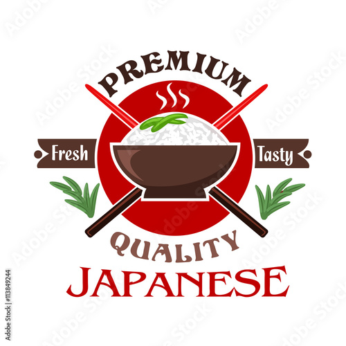 Japanese sticky rice with crossed chopsticks icon