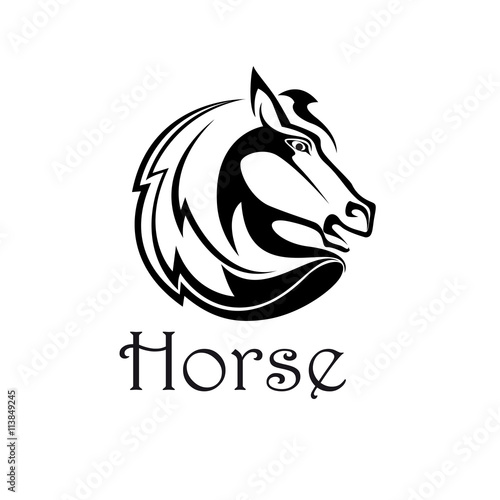 Wild horse round symbol for sporting mascot design