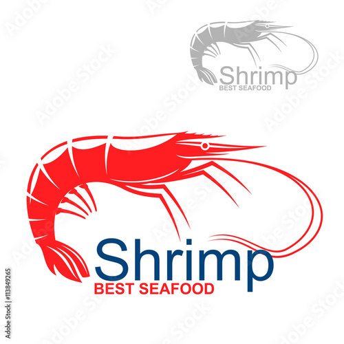 Marine red shrimp badge for fish market design