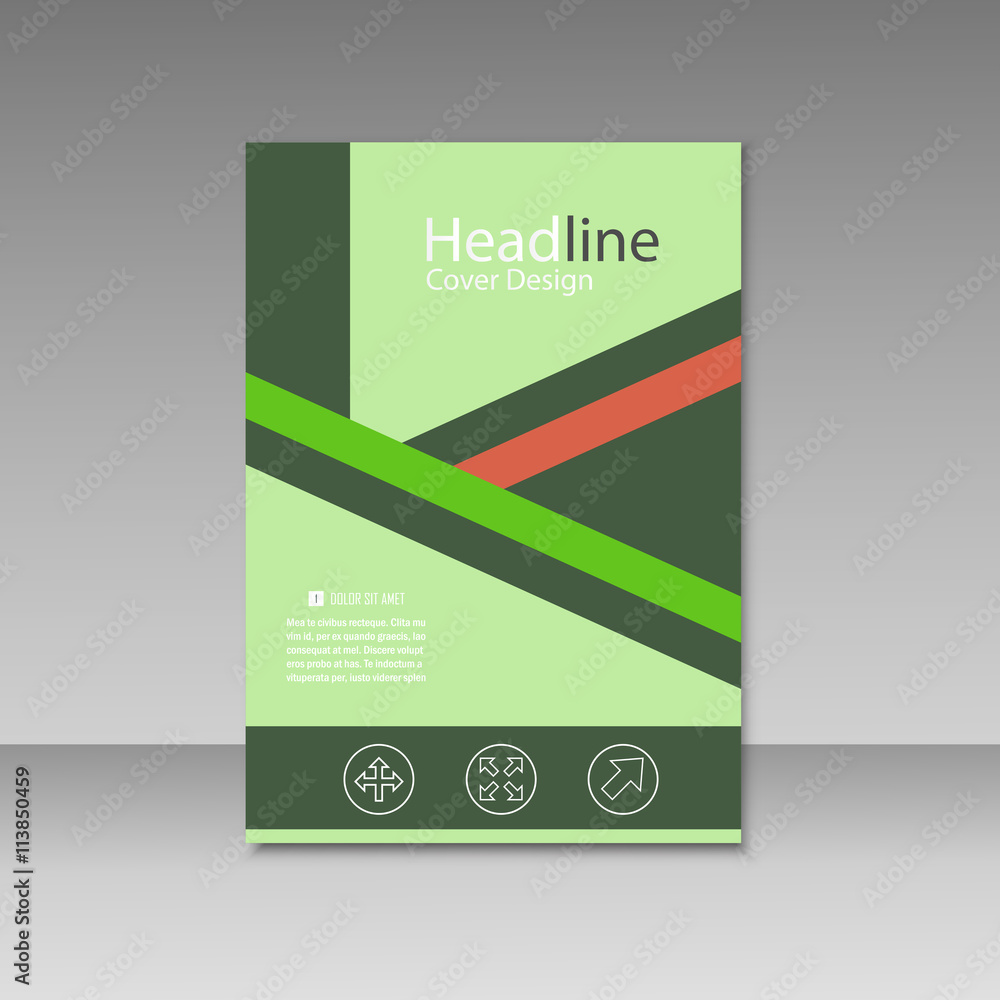 Fototapeta premium Modern vector abstract brochure, book, magazine, flyer design cover template
