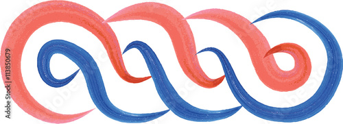 Photography Artistic watercolor style Croatian interlace or wattle, in red, white and blue, national color of Croatia