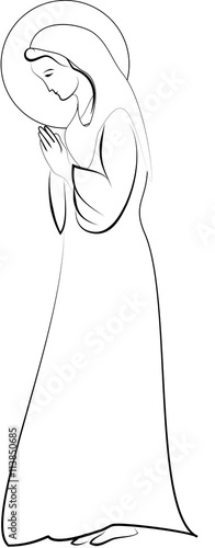 Blessed Virgin Mary simple abstract color vector illustration