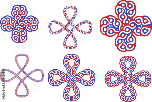 Obraz na płótnie historic medieval croatian traditional national crosses interlace or croatian pl