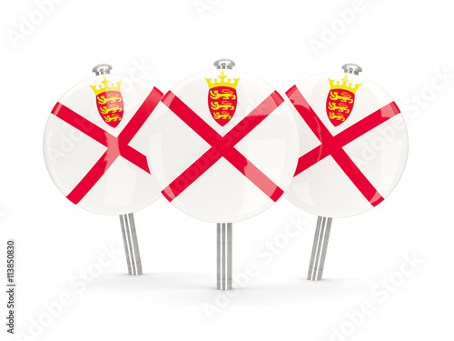 Flag of jersey, round pins