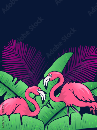 Vibrant vertical flamingo background