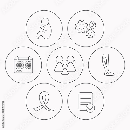 Family, pediatrics and phlebology icons.
