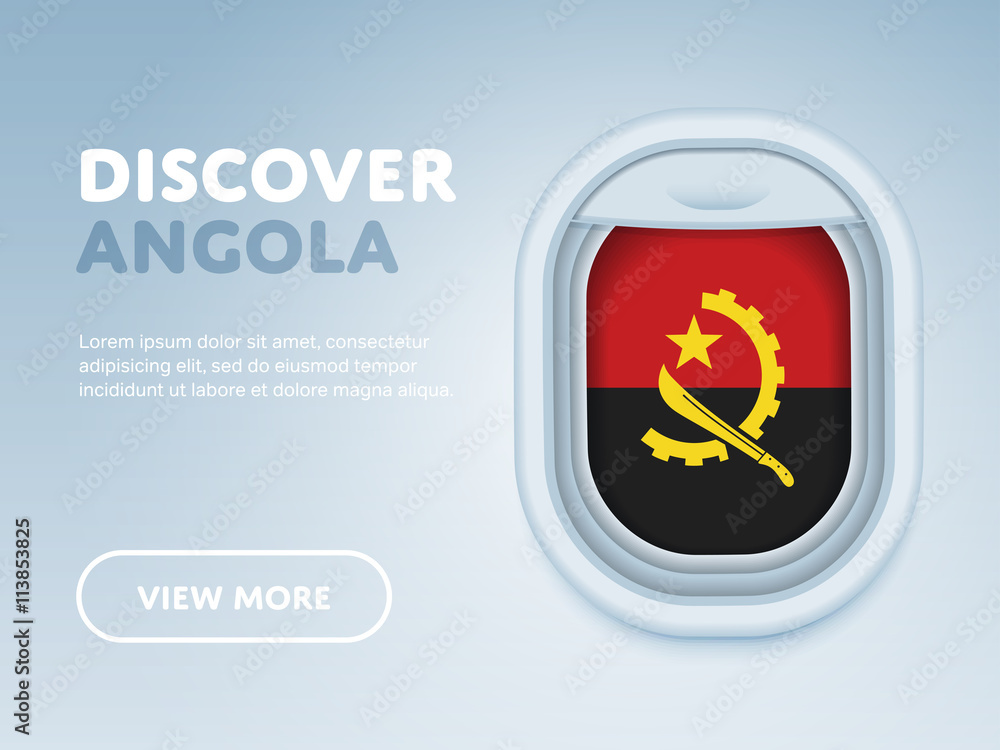 Flight to Angola, traveling theme banner design for website, mobile app. Modern vector illustration. Flight to Angola, traveling theme banner design for website, mobile app. Modern vector illustration.
