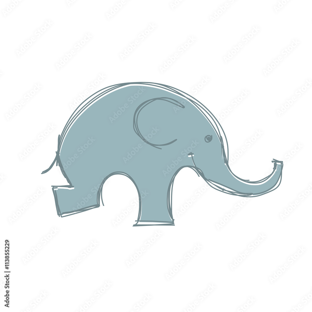 Cute elephant sketch for your design Cute elephant sketch for your design