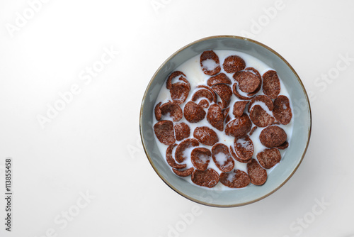 chocolate cereal with milk