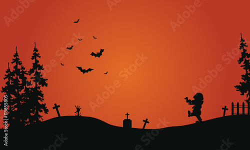 Halloween red background scenery