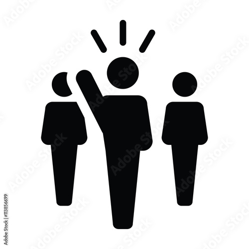 Leader Icon - Leadership, Boss, Politician, Management, Lead Icon in Glyph Vector illustration